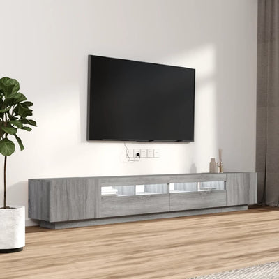 3-osainen TV-kaappisarja LED-valoilla harm. Sonoma tekninen puu