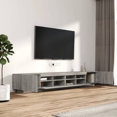 3-osainen TV-kaappisarja LED-valoilla harm. Sonoma tekninen puu