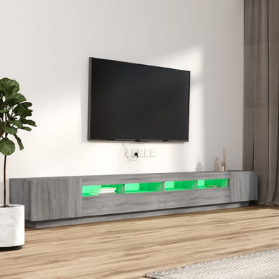 3-osainen TV-kaappisarja LED-valoilla harm. Sonoma tekninen puu