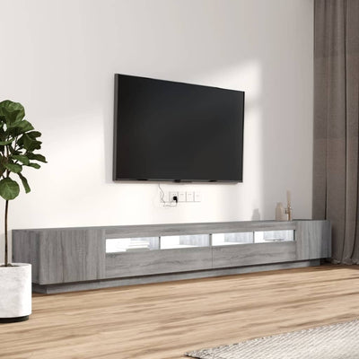 3-osainen TV-kaappisarja LED-valoilla harm. Sonoma tekninen puu