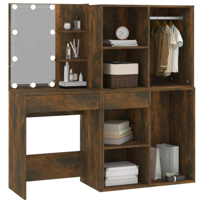 Savutammi led-peilipöytä kaapeilla Iorgula (puinen)