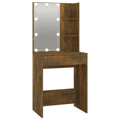 Savutammi led-peilipöytä kaapeilla Iorgula (puinen)