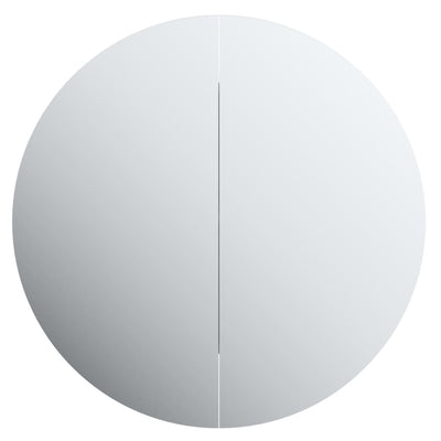 Kylpyhuoneen kaappi ja pyöreä peili LED-valot musta 40x40x17,5