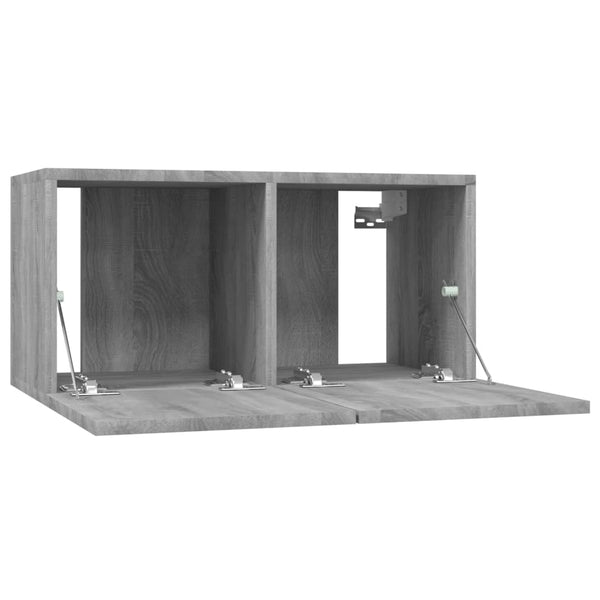 TV-tasot 4 kpl harmaa Sonoma 60x30x30 cm tekninen puu