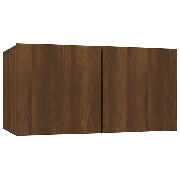 TV-seinäkaapit 4 kpl ruskea tammi 60x30x30 cm tekninen puu