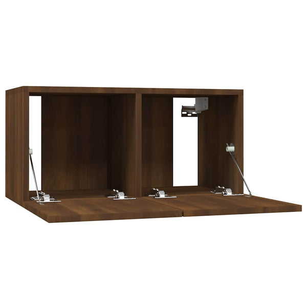 TV-seinäkaapit 4 kpl ruskea tammi 60x30x30 cm tekninen puu