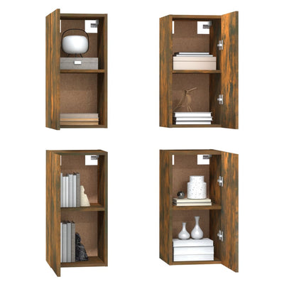 TV-kaapit 4 kpl savutammi 30,5x30x60 cm tekninen puu