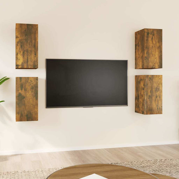 TV-kaapit 4 kpl savutammi 30,5x30x60 cm tekninen puu