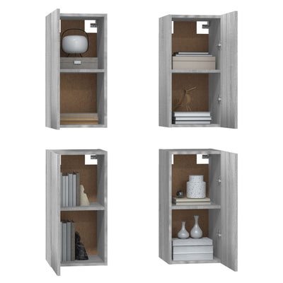 TV-kaapit 4 kpl harmaa Sonoma 30,5x30x60 cm lastulevy