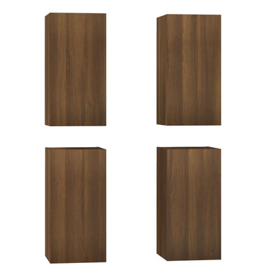 TV-kaapit 4 kpl ruskea tammi 30,5x30x60 cm tekninen puu