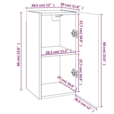 TV-kaapit 4 kpl ruskea tammi 30,5x30x60 cm tekninen puu
