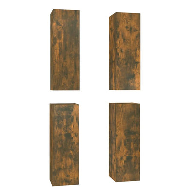 TV-kaapit 4 kpl savutammi 30,5x30x90 cm tekninen puu