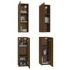 TV-kaapit 4 kpl ruskea tammi 30,5x30x90 cm tekninen puu