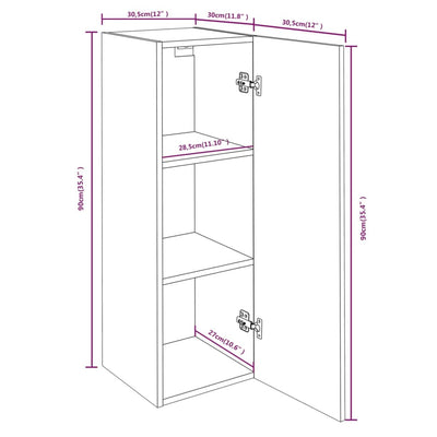 TV-kaapit 4 kpl ruskea tammi 30,5x30x90 cm tekninen puu