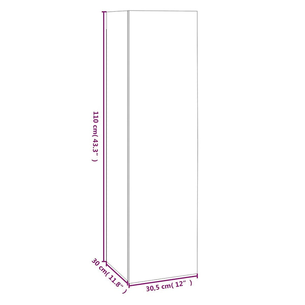 TV-kaapit 4 kpl savutammi 30,5x30x110 cm tekninen puu