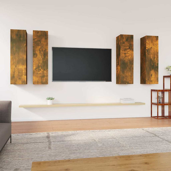 TV-kaapit 4 kpl savutammi 30,5x30x110 cm tekninen puu