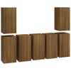 TV-kaapit 7 kpl ruskea tammi 30,5x30x60 cm tekninen puu