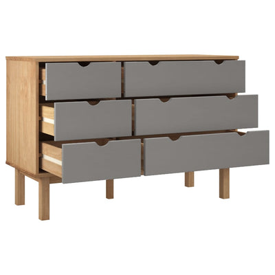 Lipasto OTTA ruskea ja harmaa 111x43x73,5 cm täysi mänty