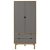 Ruskea ja harmaa vaatekaappi otta Sztelian 76,5x53x172cm (mänty)