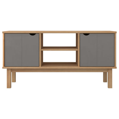 TV-taso OTTA ruskea ja harmaa 113,5x43x57 cm täysi mänty