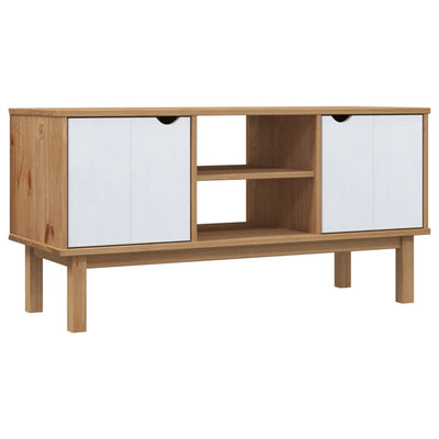 TV-taso OTTA ruskea harmaa/valk. 113,5x43x57 cm täysi mänty