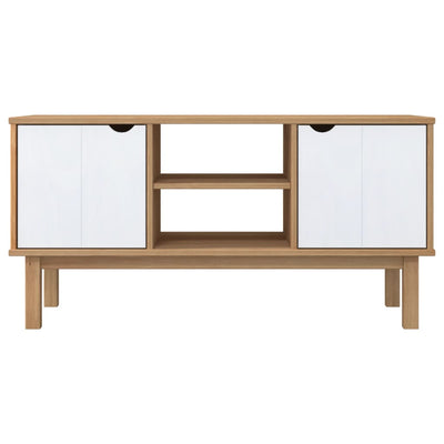 TV-taso OTTA ruskea harmaa/valk. 113,5x43x57 cm täysi mänty