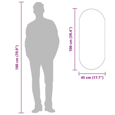 Hopea seinäpeili Airways 100x45cm (ovaali)