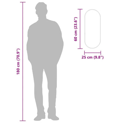 Musta seinäpeili Airways 60x25cm (ovaali)