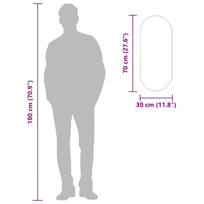 Musta seinäpeili Airways 70x30cm (ovaali)