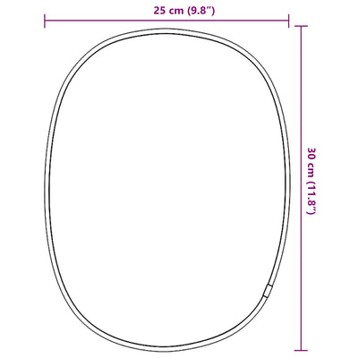 Musta seinäpeili Nadie 30x25cm