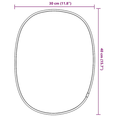 Musta seinäpeili Nadie 40x30cm