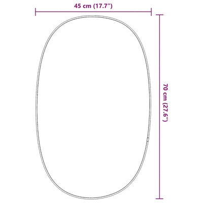 Musta seinäpeili Nadie 70x45cm