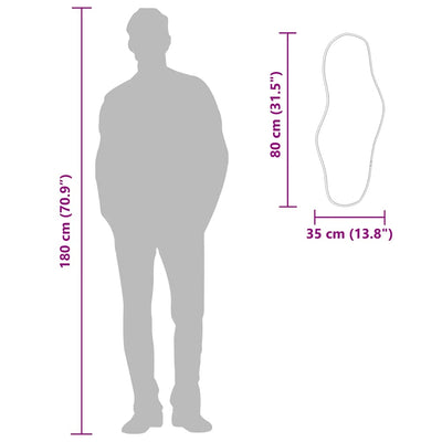 Musta seinäpeili Piner 80x35cm