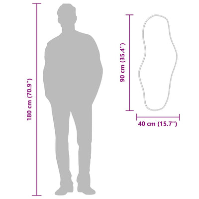 Musta seinäpeili Piner 90x40cm