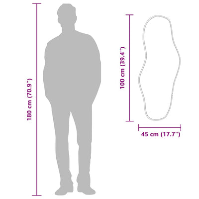 Musta seinäpeili Piner 100x45cm