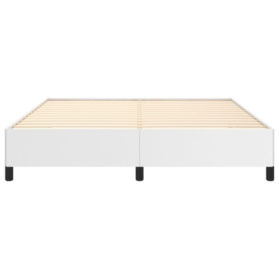 Valkoinen sängynrunko Burlau 180x200cm (super king keinonahka)