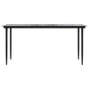 Musta puutarharuokapöytä Deangelo 160x80x74cm (teräs ja karkaistu lasi)