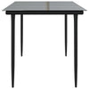 Musta puutarharuokapöytä Deangelo 160x80x74cm (teräs ja karkaistu lasi)