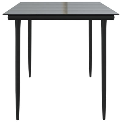 Puutarharuokapöytä musta 160x80x74cm teräs ja karkaistu lasi