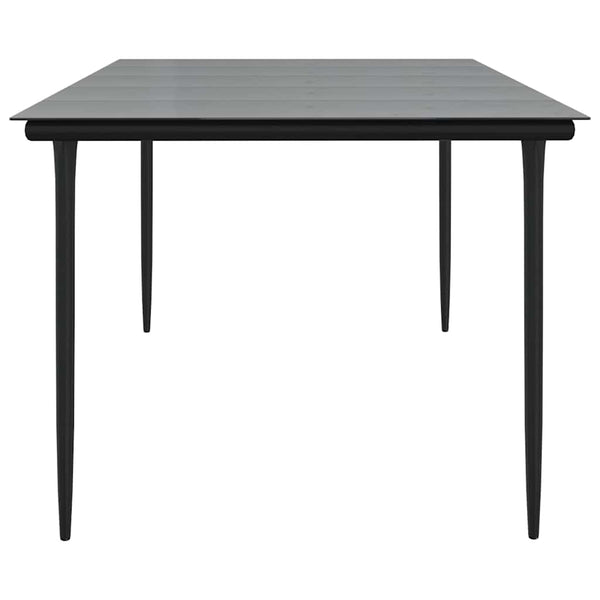 Puutarharuokapöytä musta 200x100x74 cm teräs ja karkaistu lasi