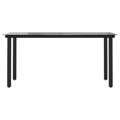 Puutarharuokapöytä musta 160x80x74cm teräs ja karkaistu lasi