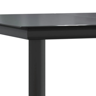 Puutarharuokapöytä musta 160x80x74cm teräs ja karkaistu lasi