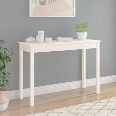 Konsolipöytä valkoinen 110x40x75 cm täysi mänty