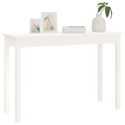 Konsolipöytä valkoinen 110x40x75 cm täysi mänty