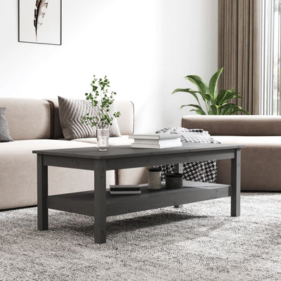 Sohvapöytä harmaa 110x50x40 cm täysi mänty
