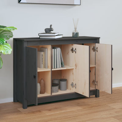 Senkki harmaa 100x35x74 cm täysi mänty