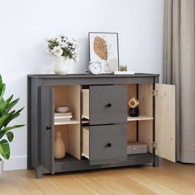 Senkki harmaa 100x35x74 cm täysi mänty