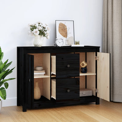 Senkki musta 100x35x74 cm täysi mänty