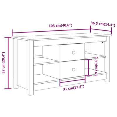TV-taso 103x36,5x52 cm täysi mänty