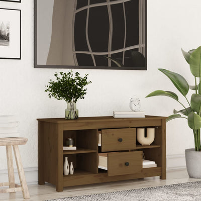 TV-taso hunajanruskea 103x36,5x52 cm täysi mänty